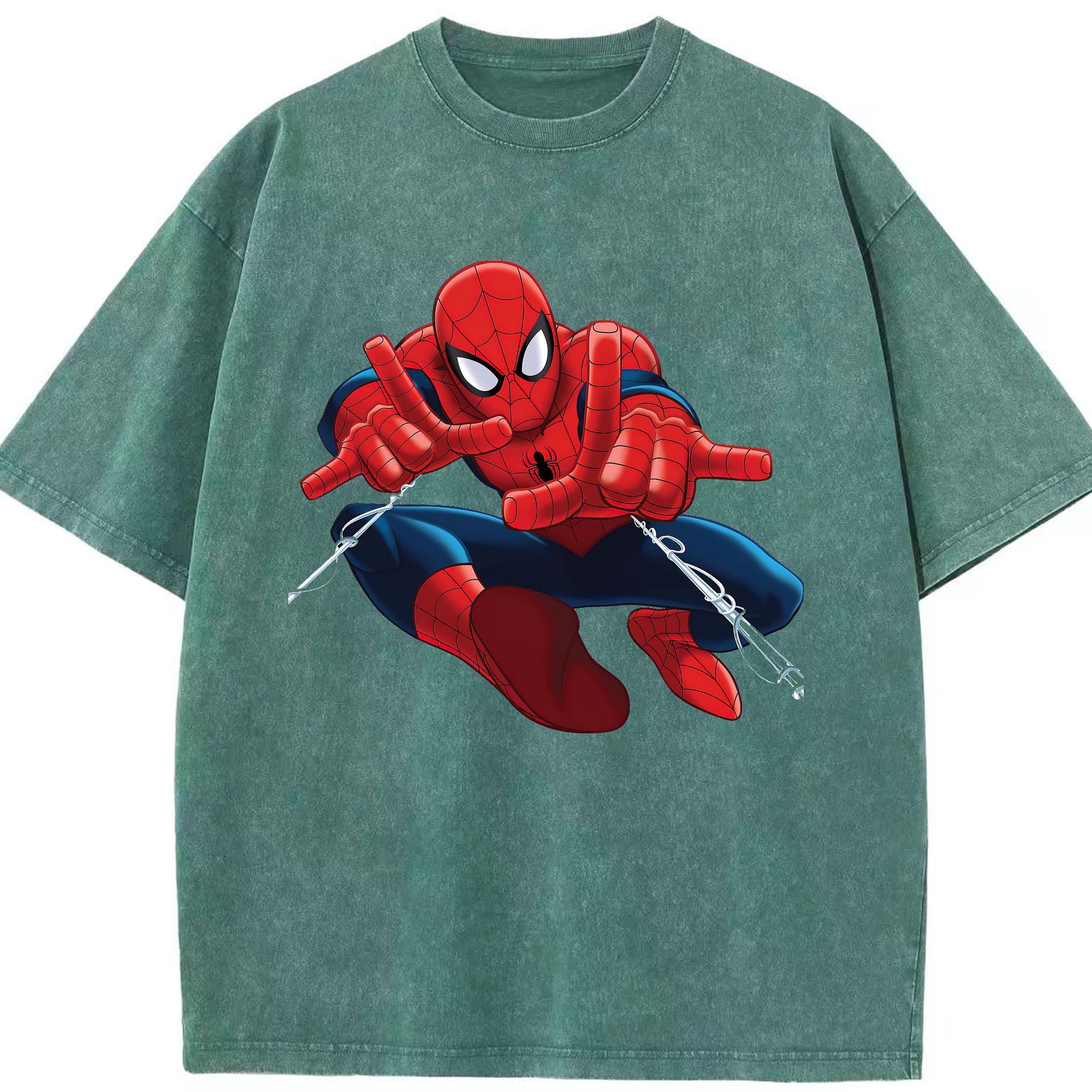 Spider Man スパイダーマン 綿100% ヴィンテージ風 半袖Tシャツ（フロントプリント）